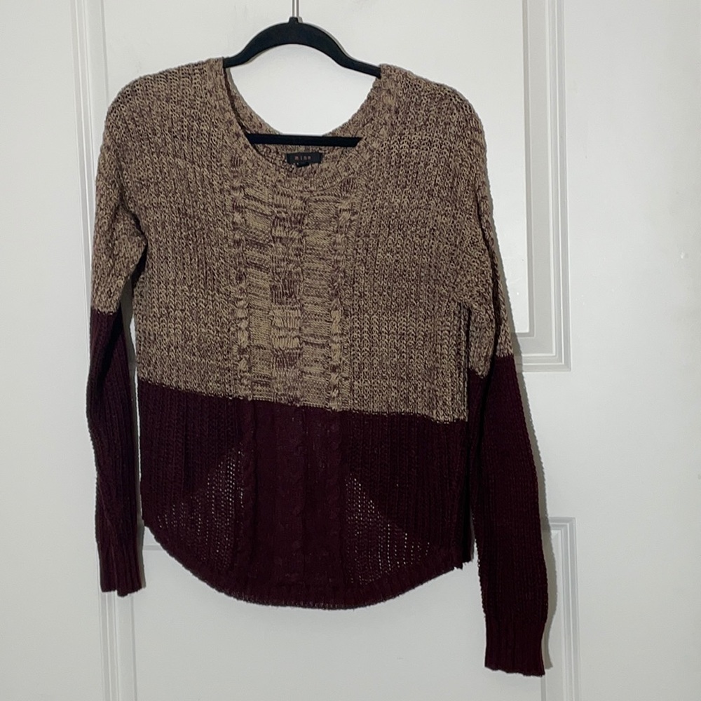 Mine Open Back Sweater Medium Colorblock